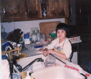 Helping in the kitchen (Age 7)