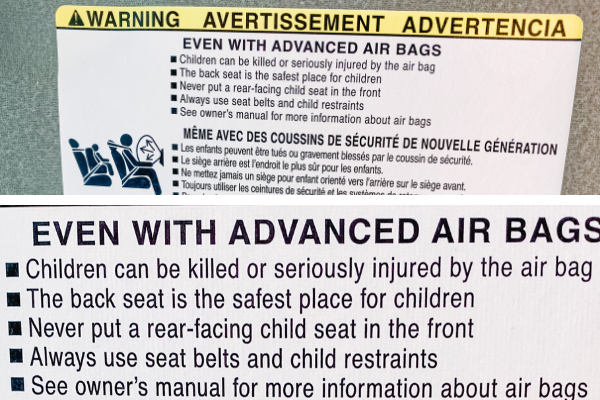 airbag warning