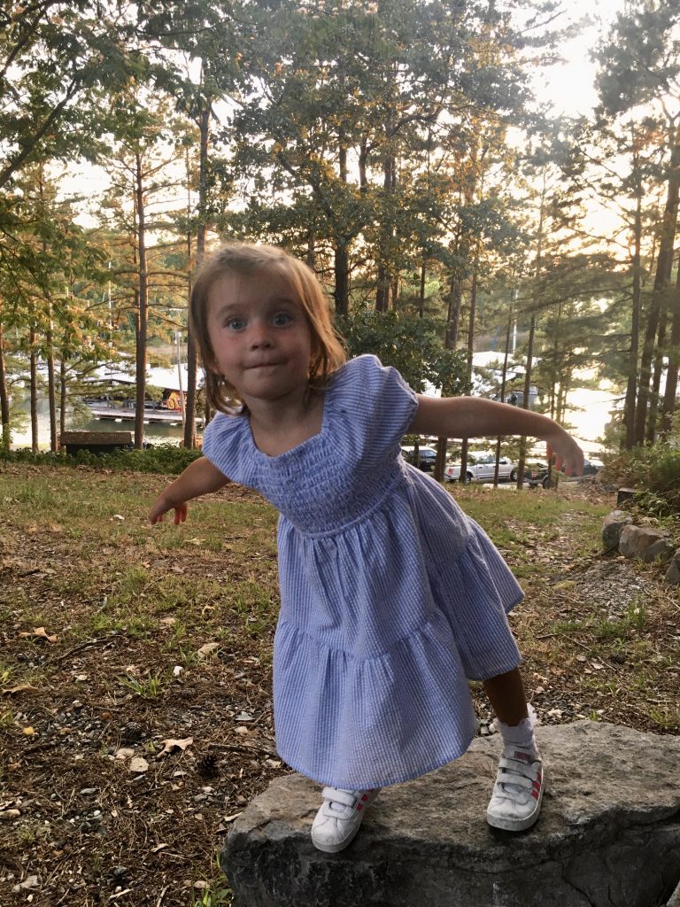 little girl the great outdoors at Lake Ouachita