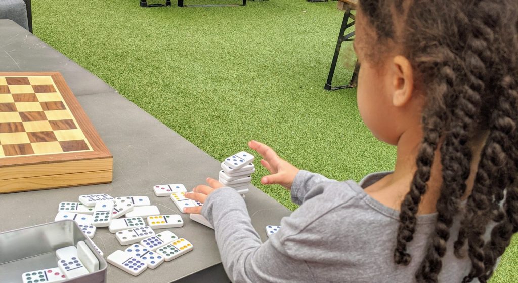 Play games with your kids at the restaurants in Legacy Food Hall in Plano.