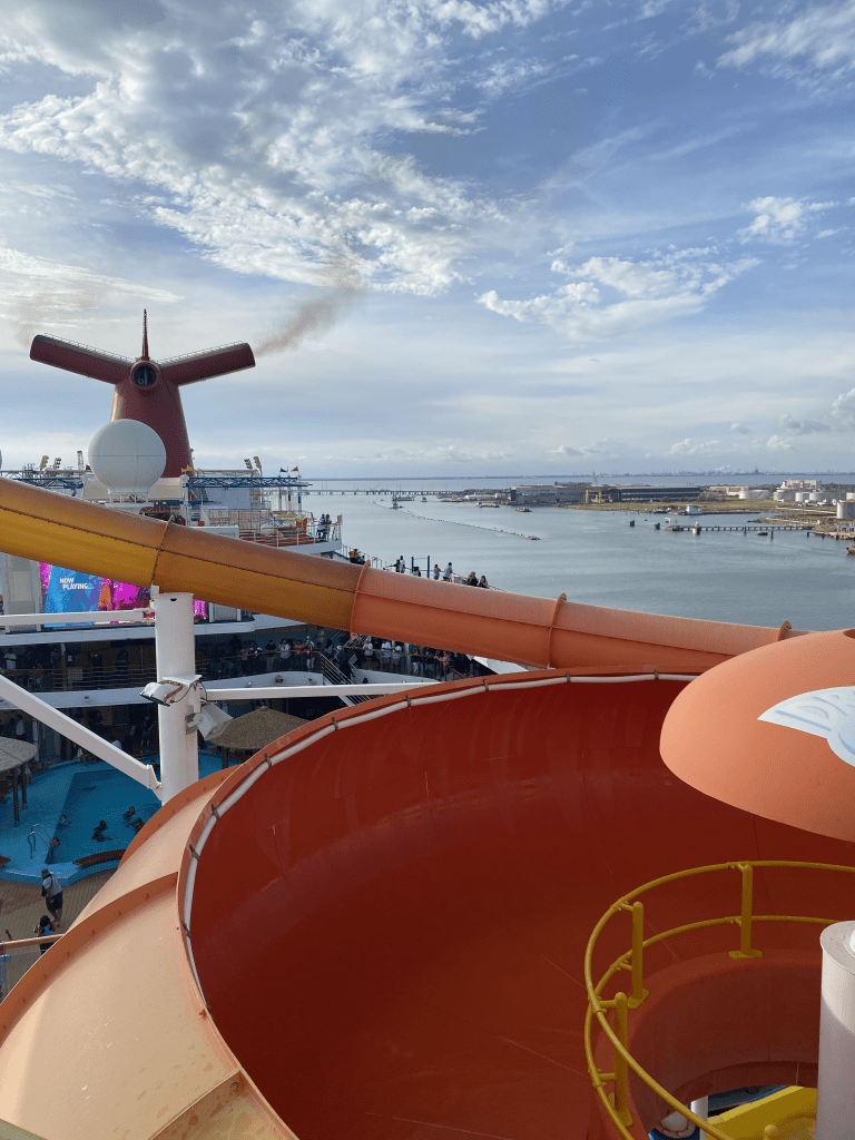 view from waterslide on a cruise during pandemic
