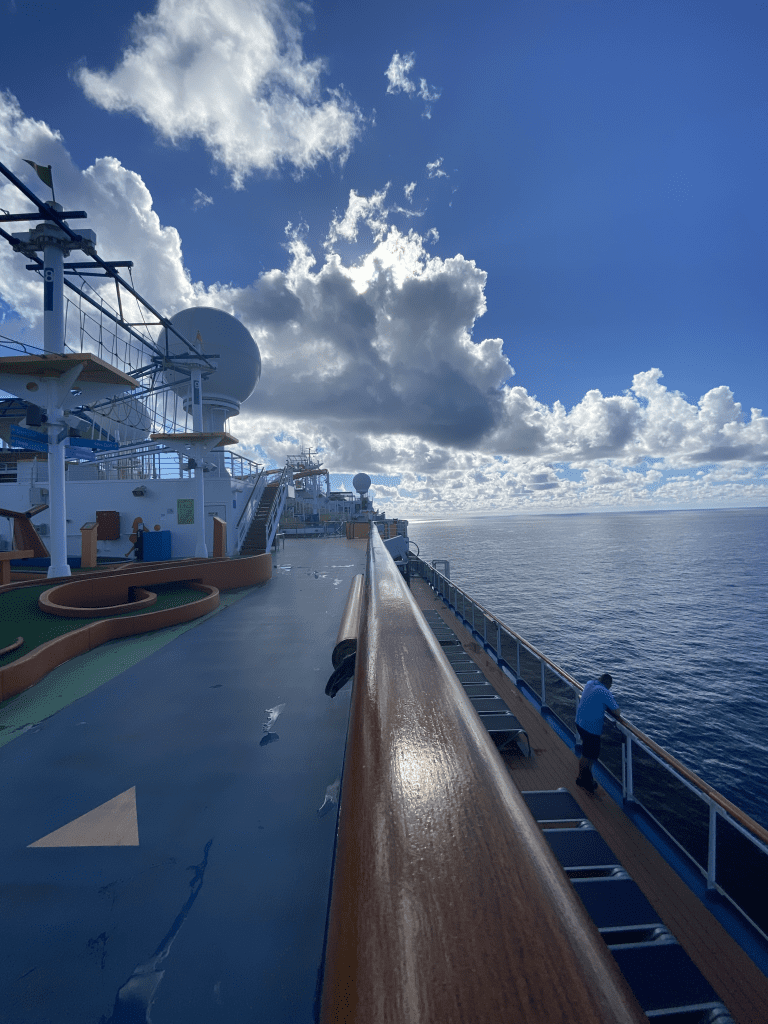 view of the sea on a cruise during pandemic