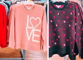 Heart sweaters, Valentine's Day clothes for women