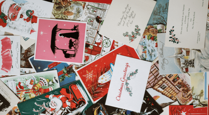 pile of Christmas cards