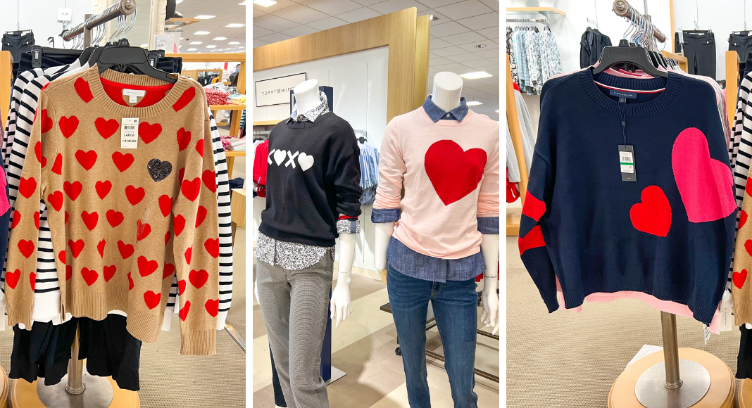valentine's day heart sweaters