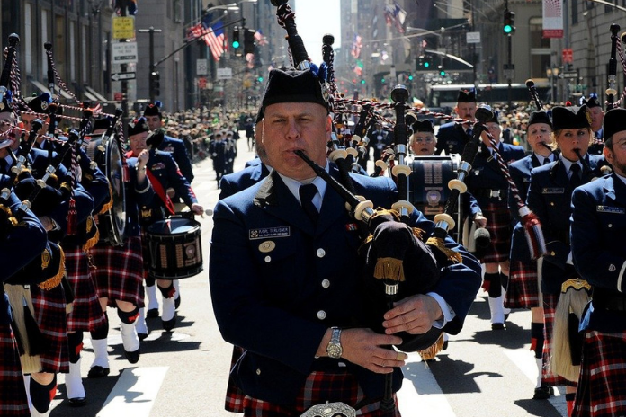 NYC St. Patrick's Day parade bagpiper