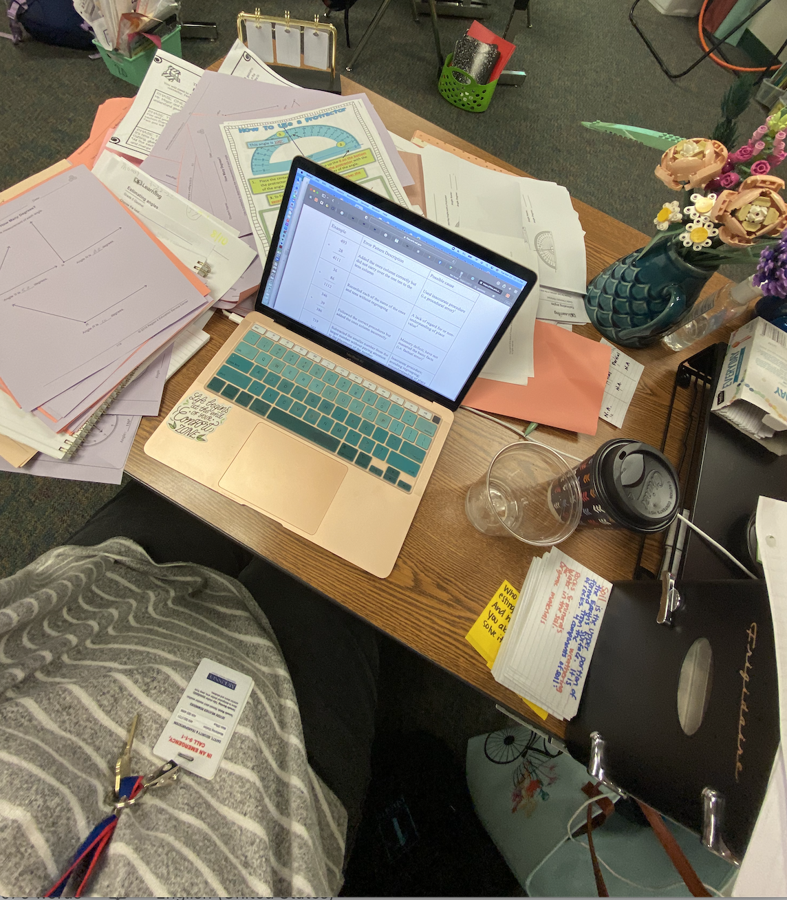messy desk with papers and laptop, quit your job and change careers