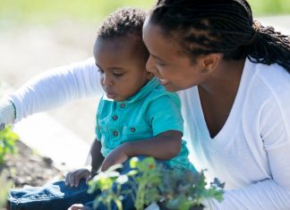 Mother Gardening with Her Son, Tips for Gardening with Kids