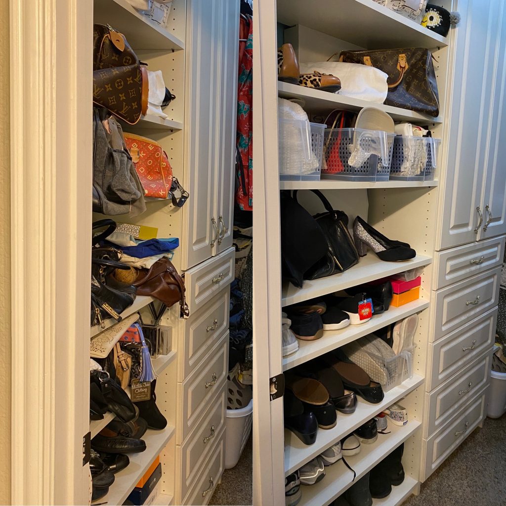 organize your stuff like a pro, closet before and after