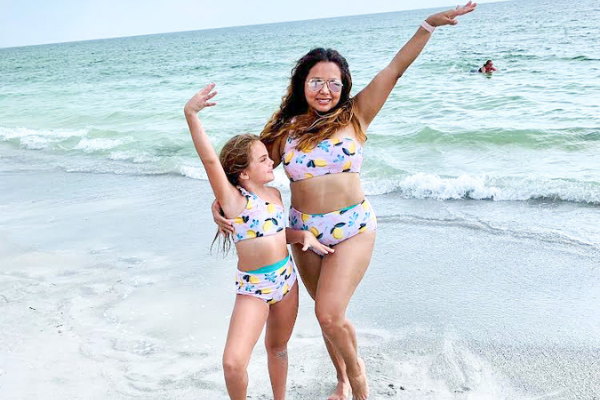 mom-approved swimsuits pink two-piece mommy and me