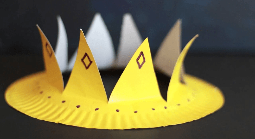 A paper plate crown.